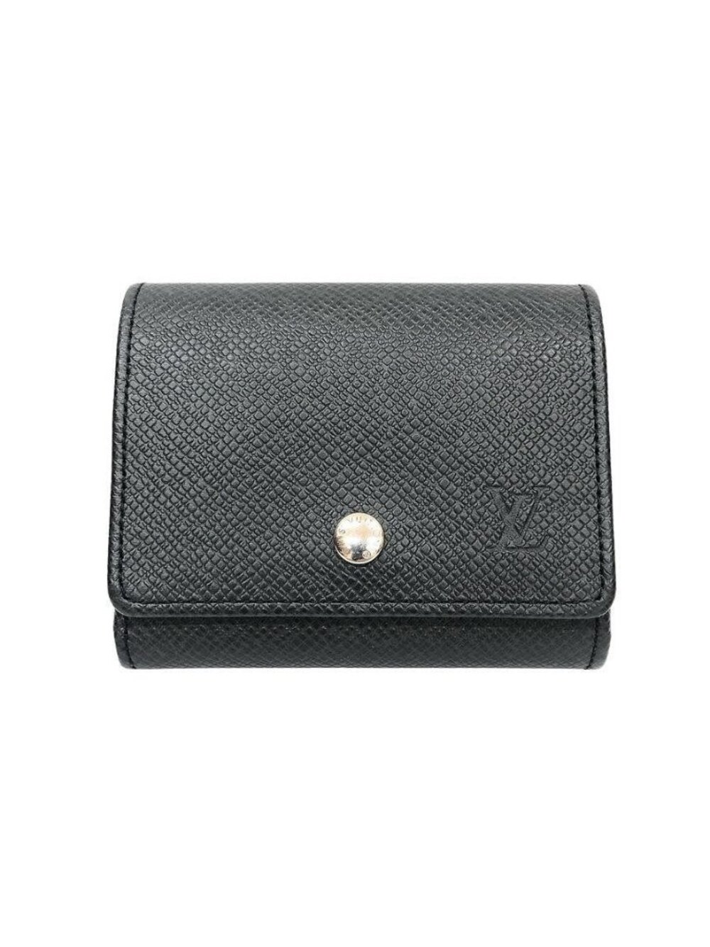 Louis Vuitton Taiga Coin Purse Porte Monnaie Sergei Ardoise Black